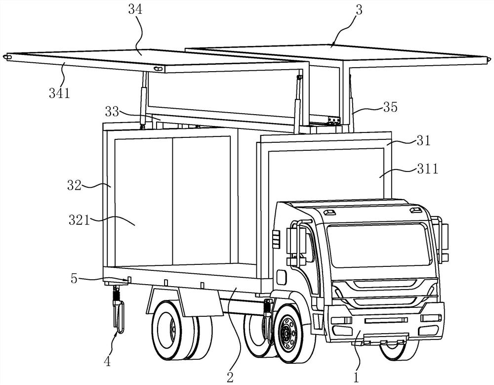 Wing open van transport vehicle