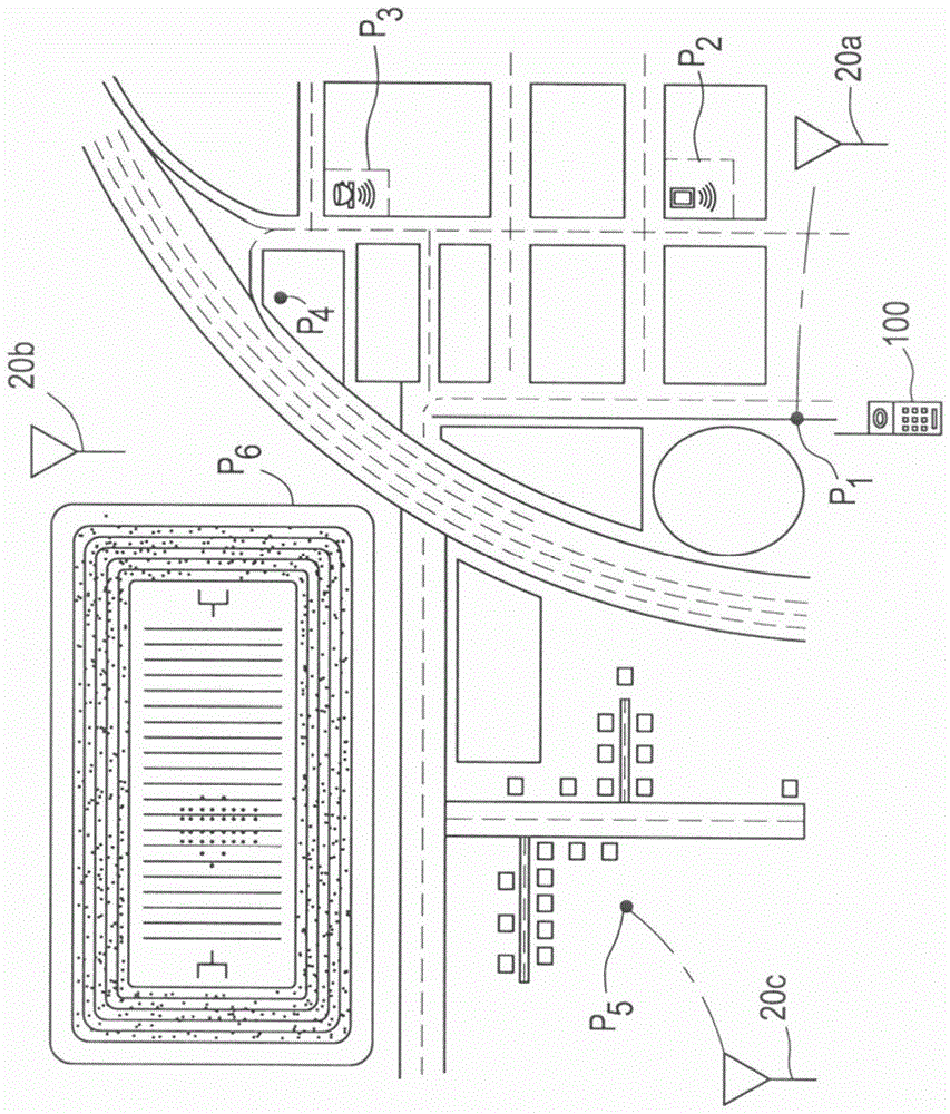 Method for locating data points, network and user equipment using the method