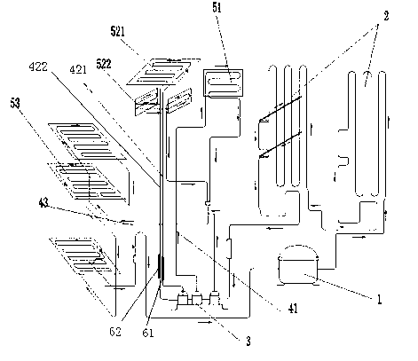 Refrigeration system for three-door multi-temperature-zone refrigerator, and three-door multi-temperature-zone refrigerator