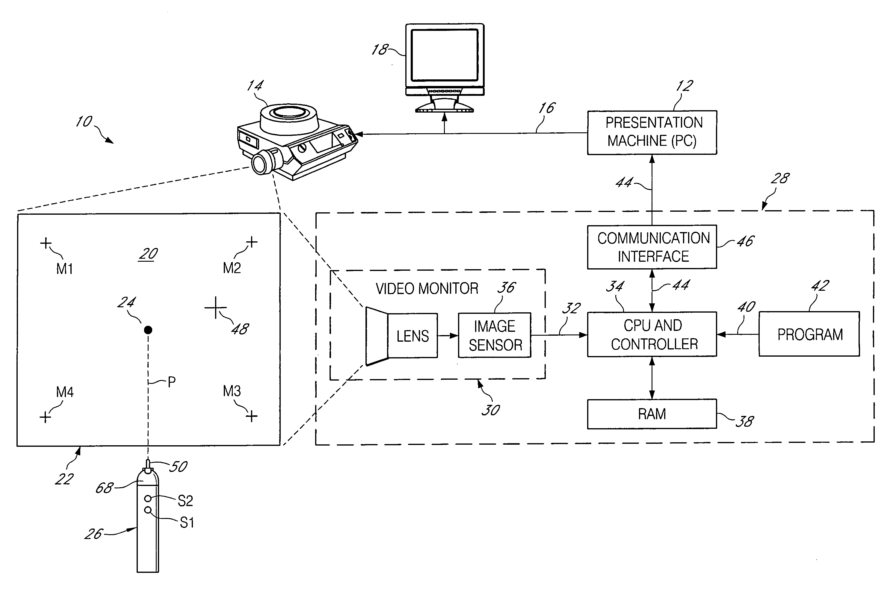 Multi-mode optical pointer for interactive display system