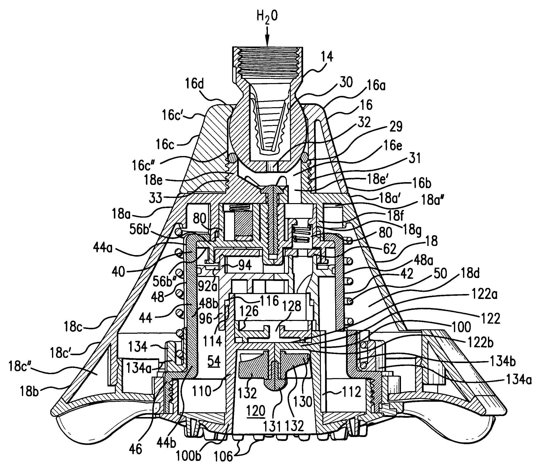 Multifunction showerhead with automatic return function for enhanced water conservation