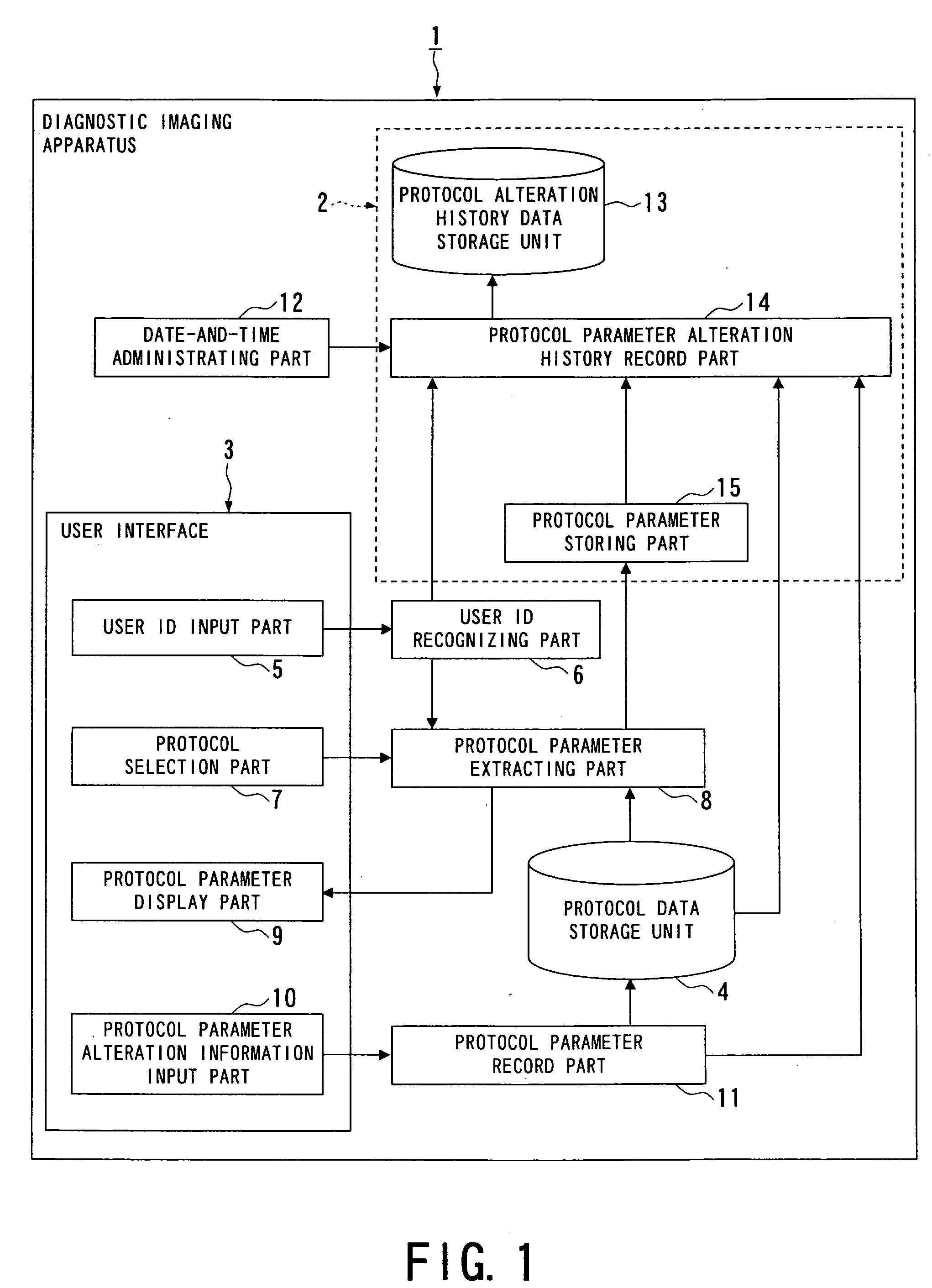 Diagnostic imaging apparatus, medical system and protocol managing method