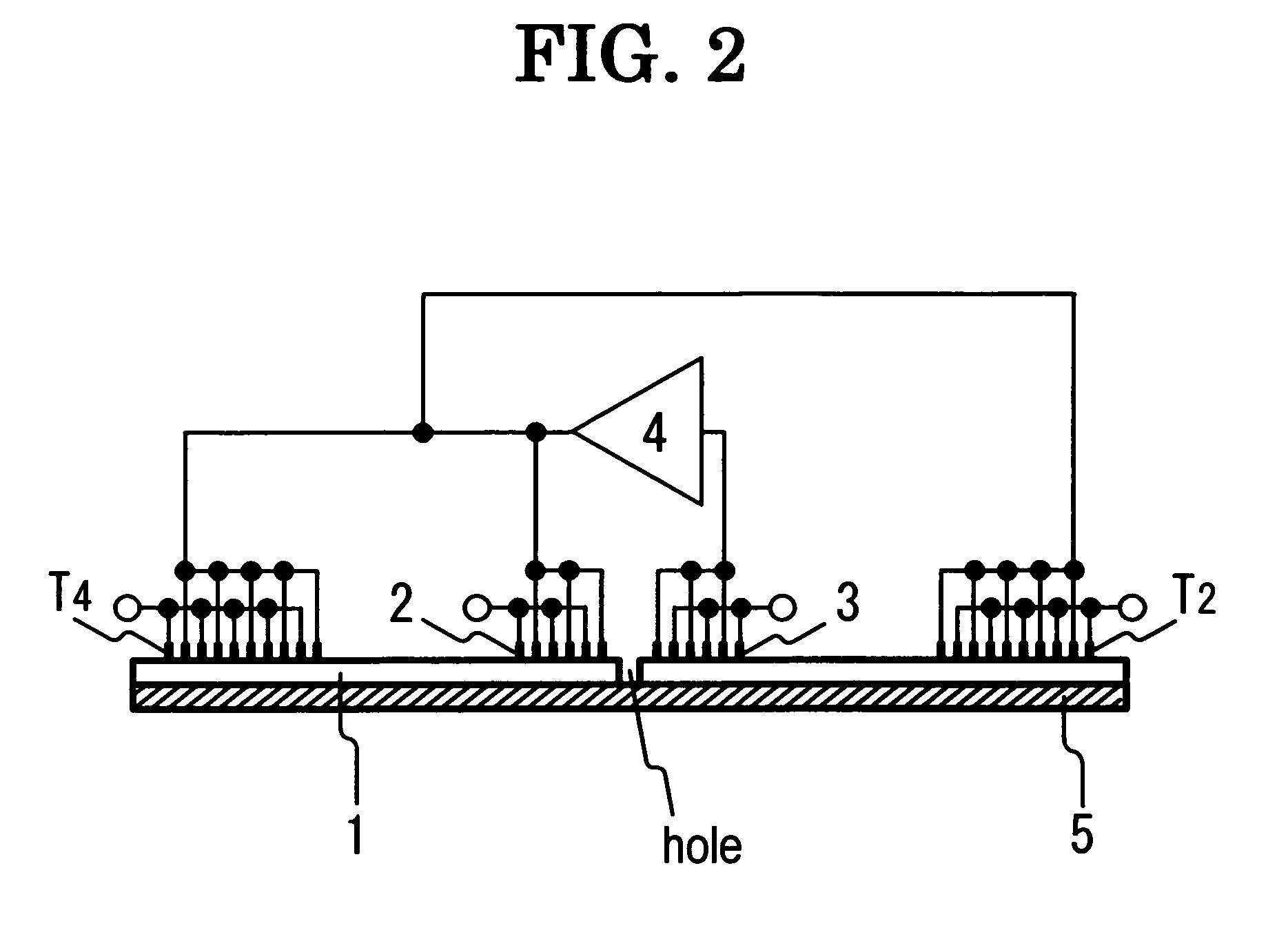 Ultrasound radiation device into a material