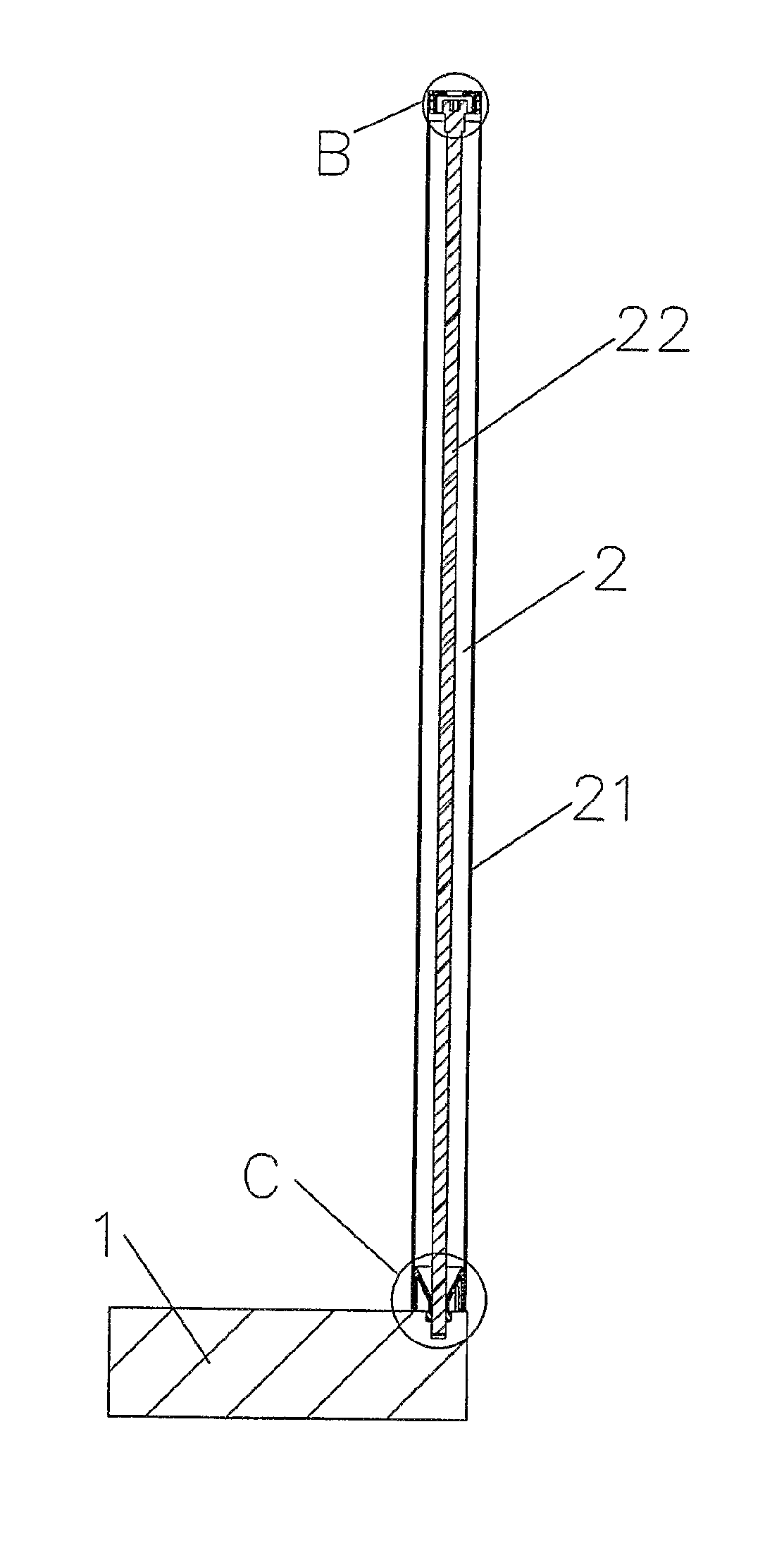 Desk which has combined vertical type legs