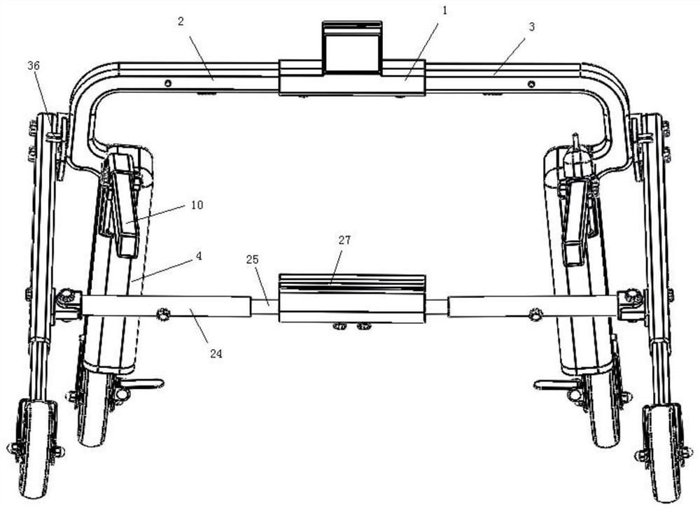 A four-wheel electric walking aid