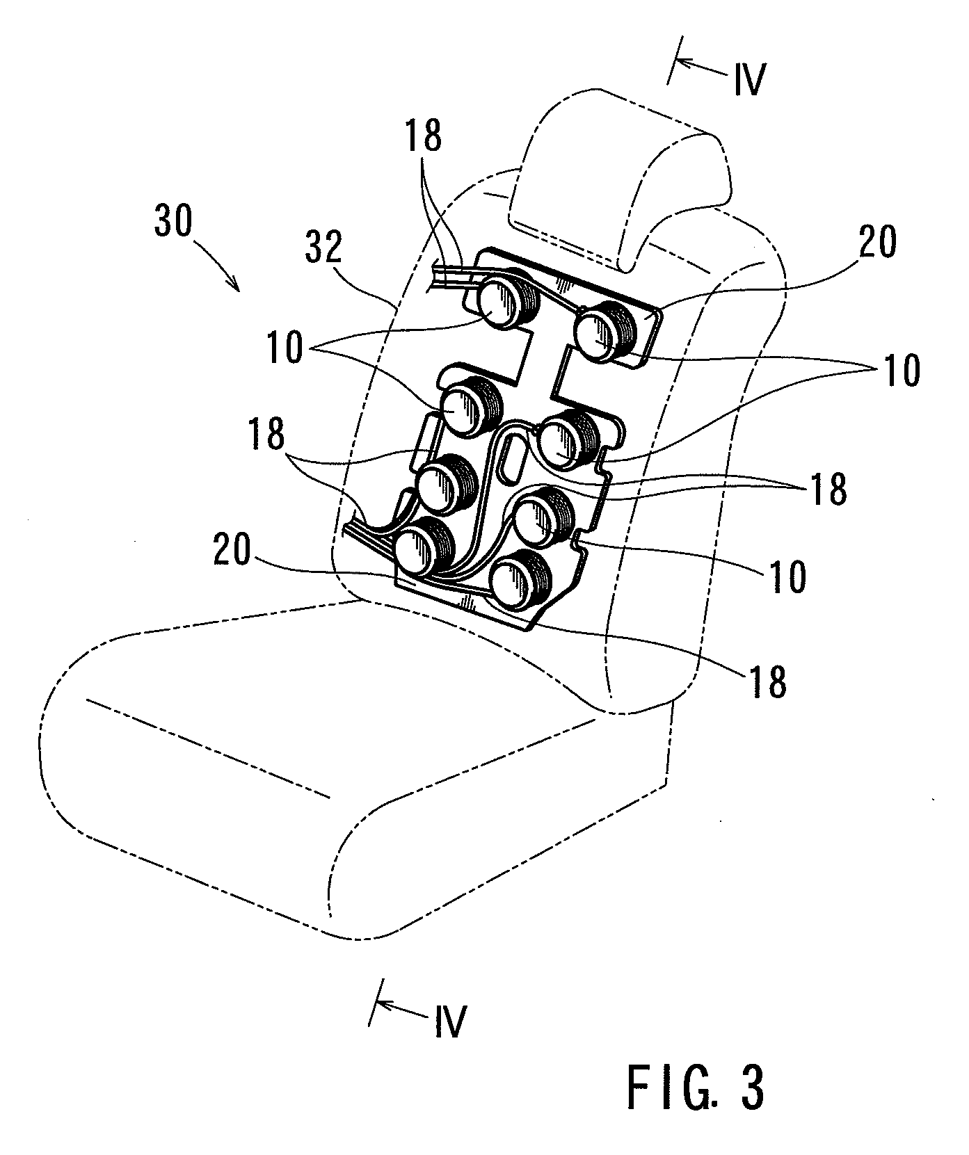 Gas bags for massaging device