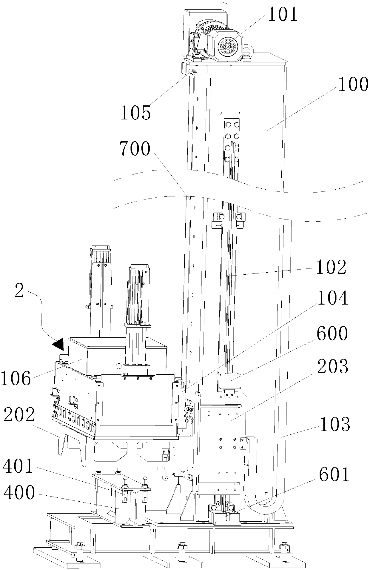 Direction-changing interfacing dust suppression hoist