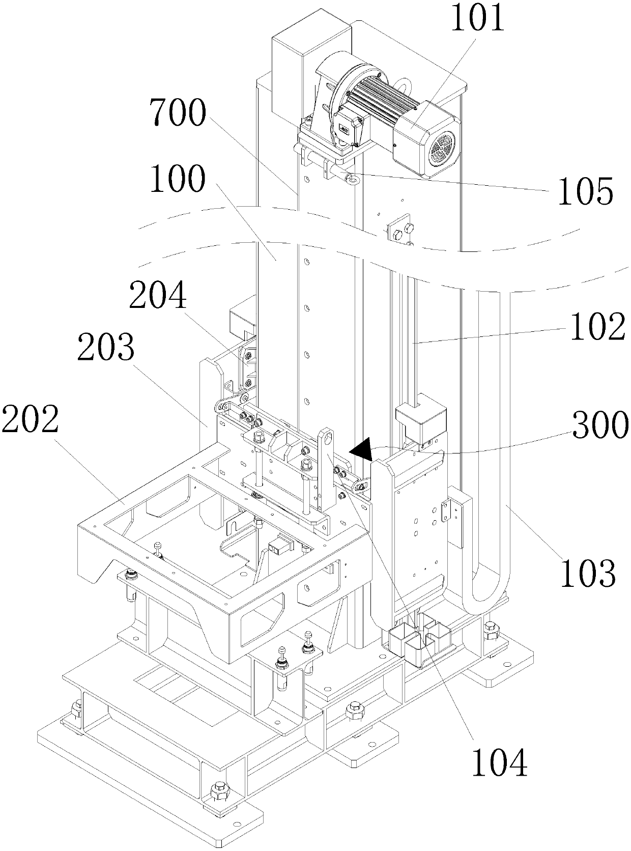 Direction-changing interfacing dust suppression hoist