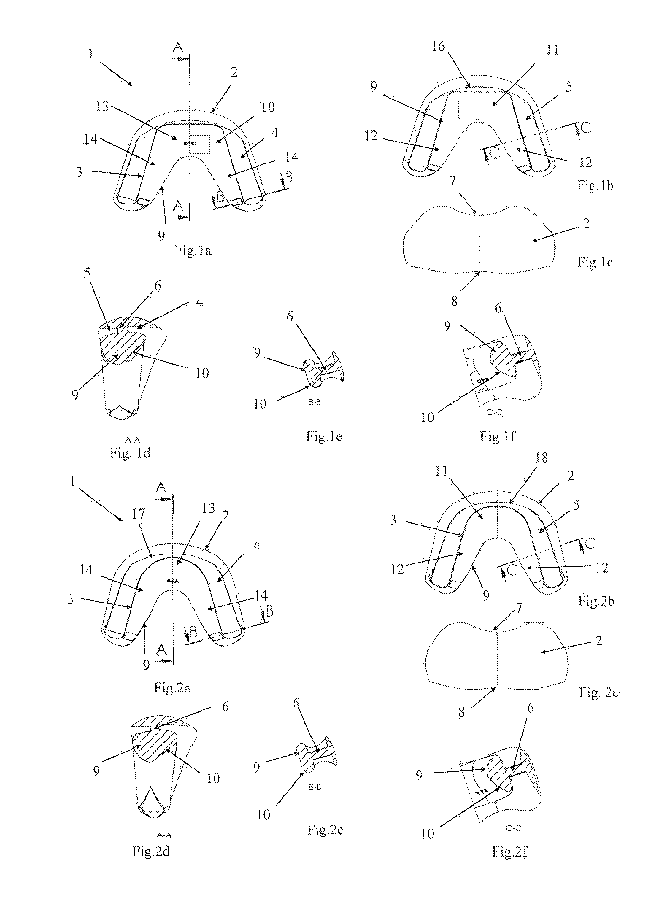 Functional dentofacial orthopedic apparatus