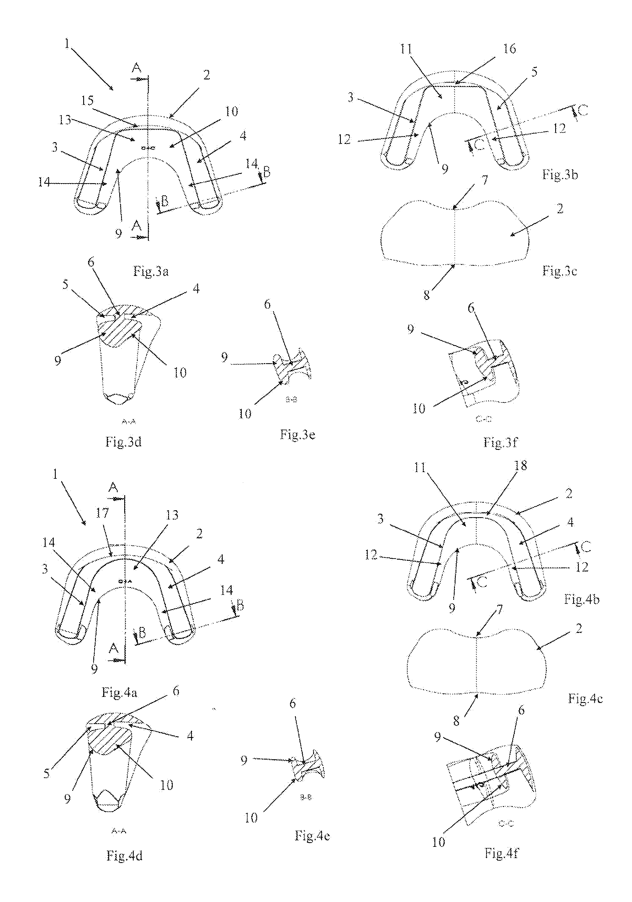 Functional dentofacial orthopedic apparatus