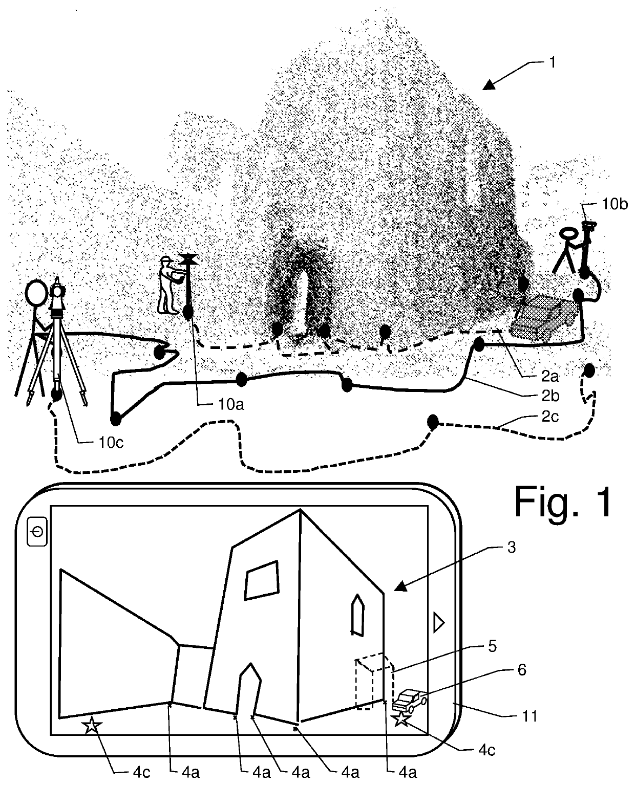 Localization of a surveying instrument