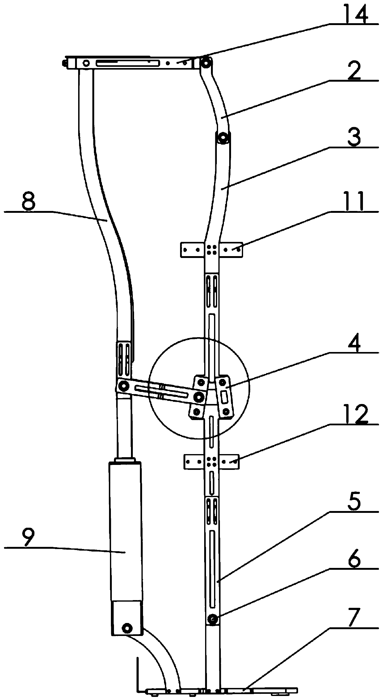 Lower limb exoskeleton with variable-axis knee joints