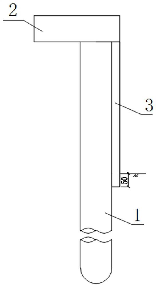 Wall-mounted wing wall combined with cast-in-place pile foundation pit supporting and construction method thereof