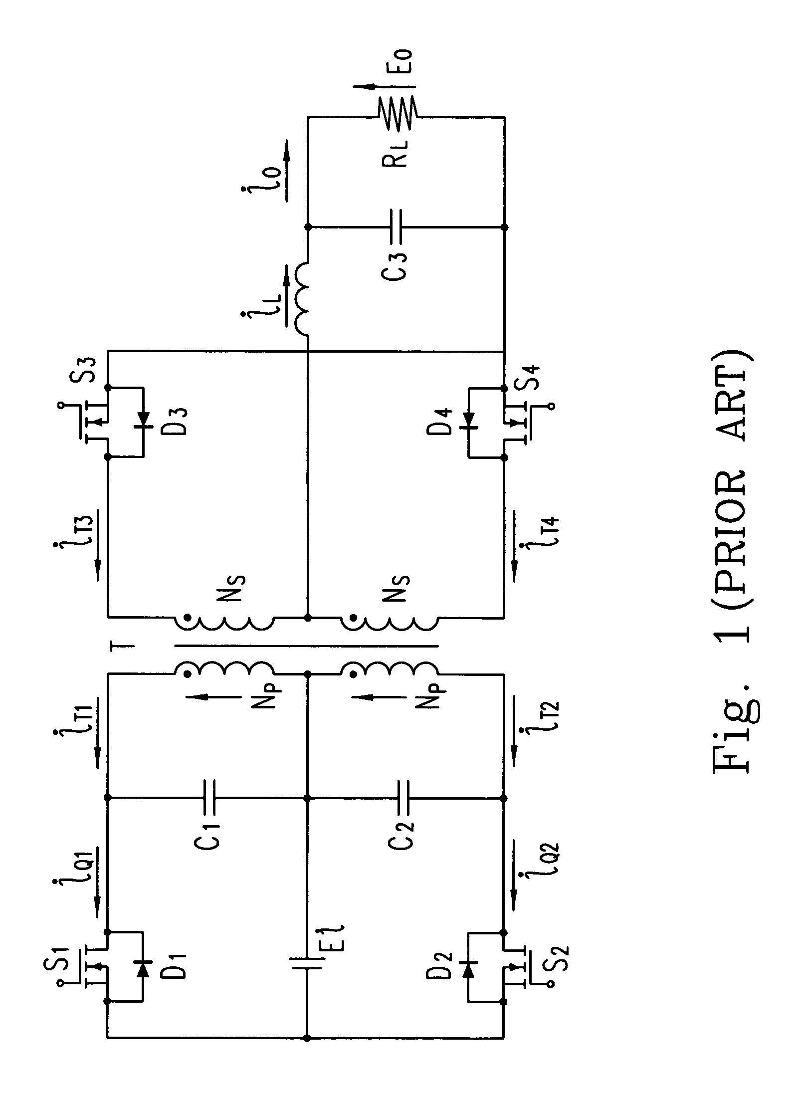 Primary side ZVS push-pull converter having relatively less losses