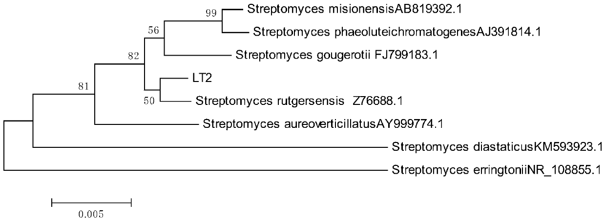 Streptomyces lutetsis lt-2 producing keratinase and its application method