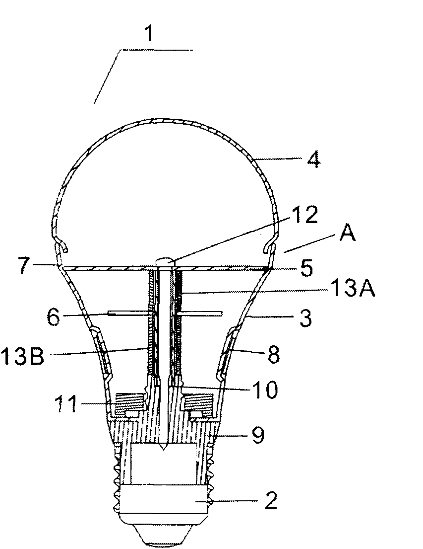 Light-emitting diode (LED) lamp bulb