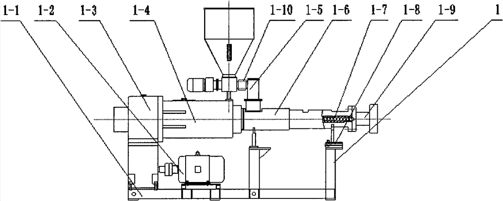 Extrusion forming machine for wood-plastic composite material