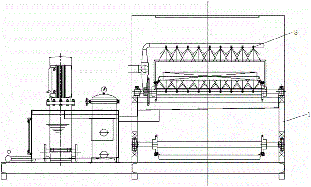 Full-automatic mesh belt pass-type ultrasonic spraying cleaning machine