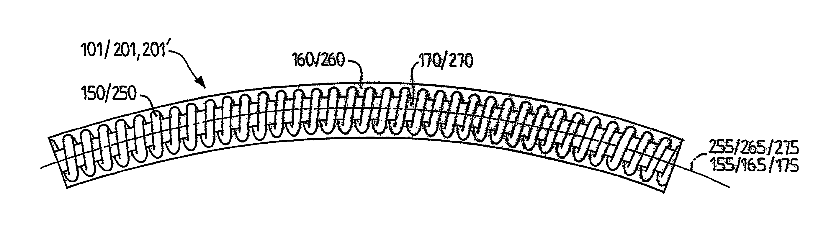 Linking element for dynamically stabilizing a spinal fixing system and spinal fixing system comprising same