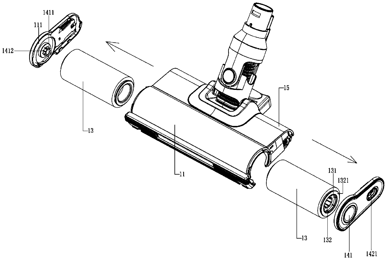 Method for replacing floor brush for cleaning for one-key type replacement of roller brush body