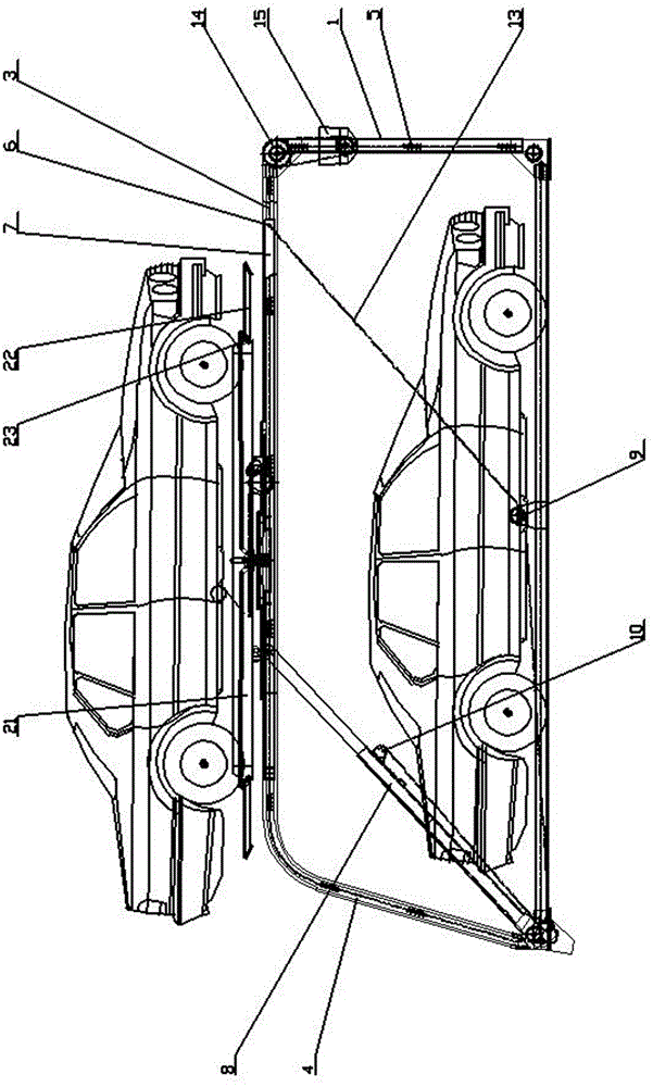 Two-layer longitudinal avoidance-free telescopic rod type three-dimensional garage