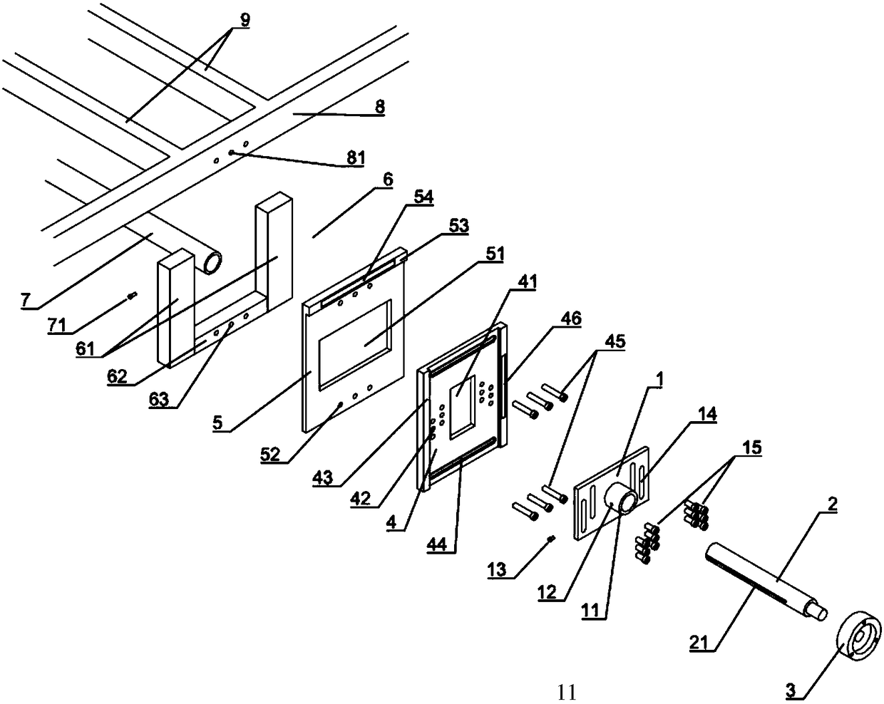 A vehicle ergonomic verification model platform base adjustment device