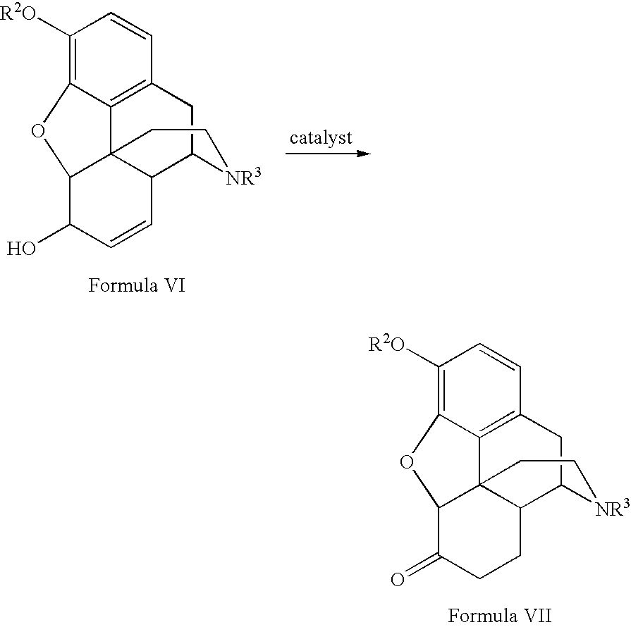 Method for the catalytic production of hydrocodone, hydromorphone, and derivatives thereof