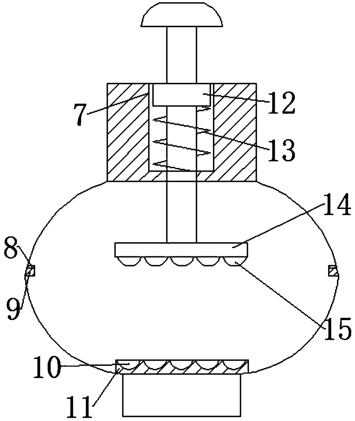 Grinding device for sodium bicarbonate tablets