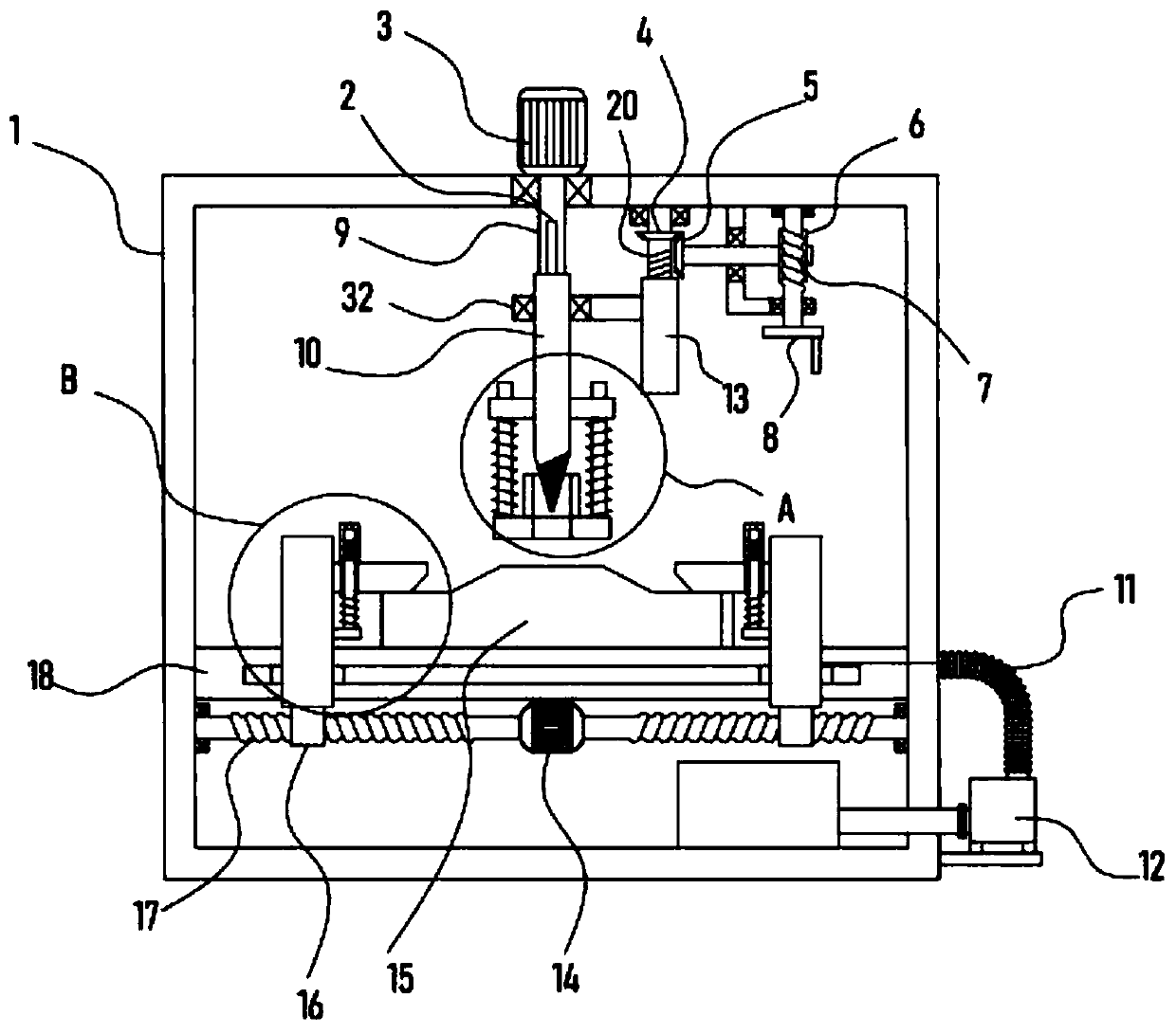 Boring device for automobile motor processing