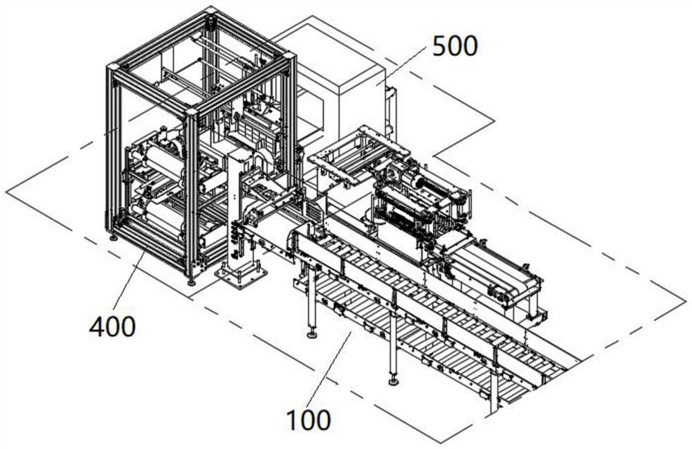 Non-woven fabric film wrapping packaging mechanism and non-woven fabric strip cigarette packaging system