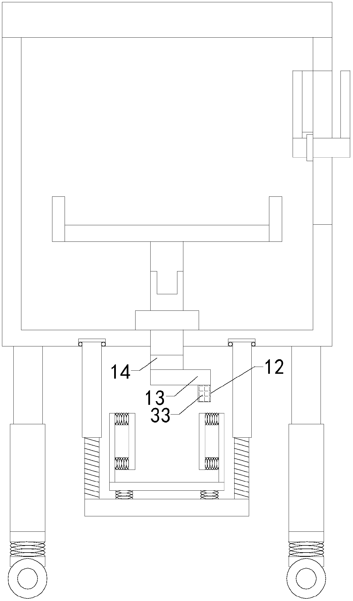 Stirring device for producing concrete