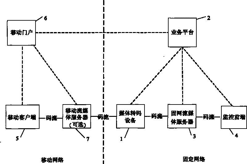 Method and system for realizing video monitoring by mobile terminal supporting multimodes