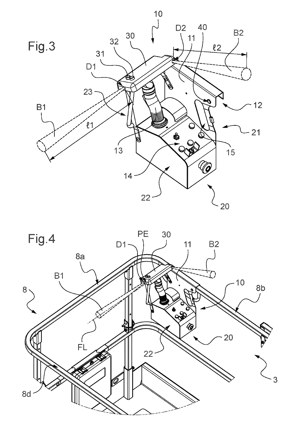 Aerial-lift working-platform control desk with protection against crushing of the operator