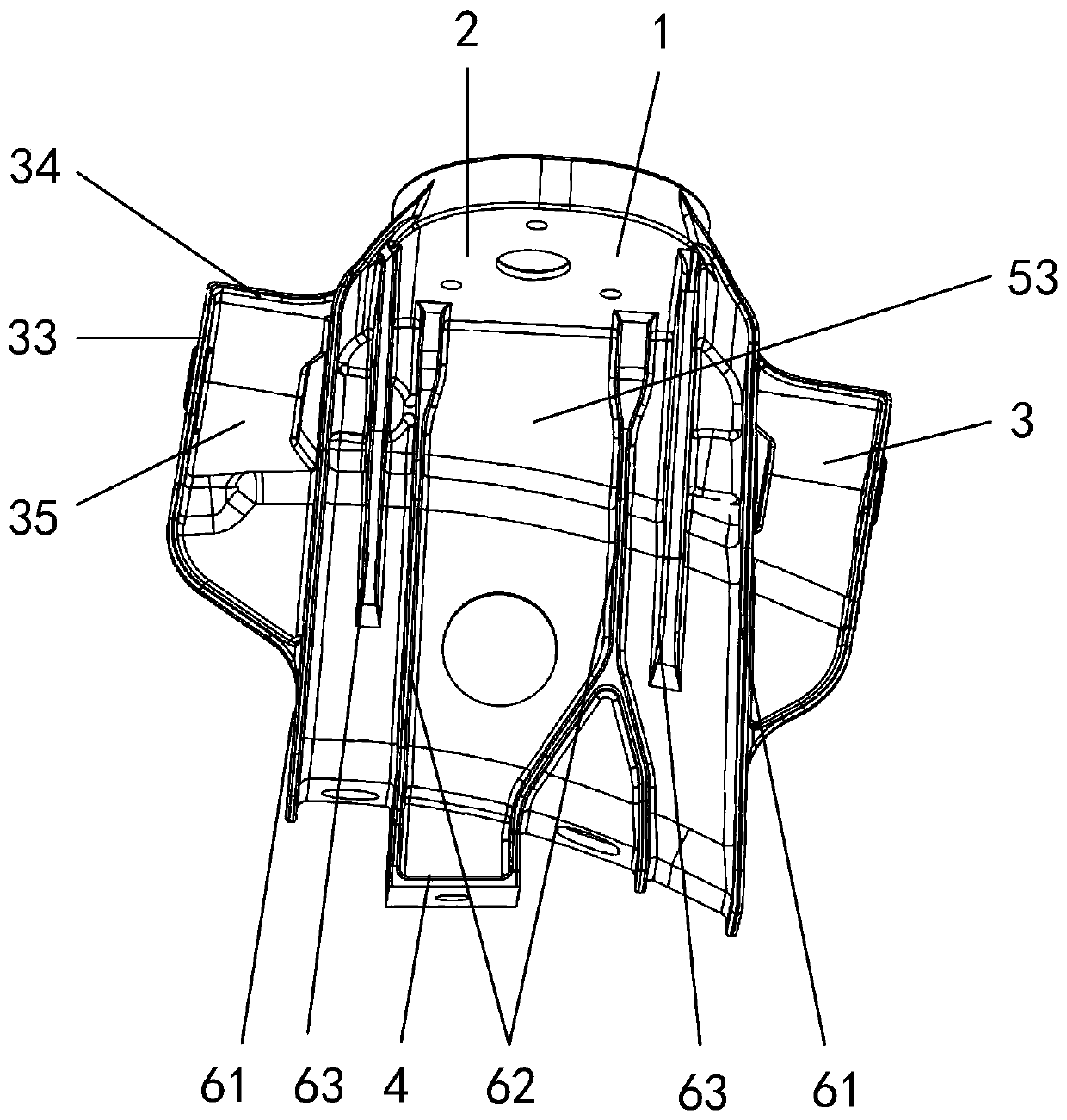 Dual fork arm type front suspension mounting assembly