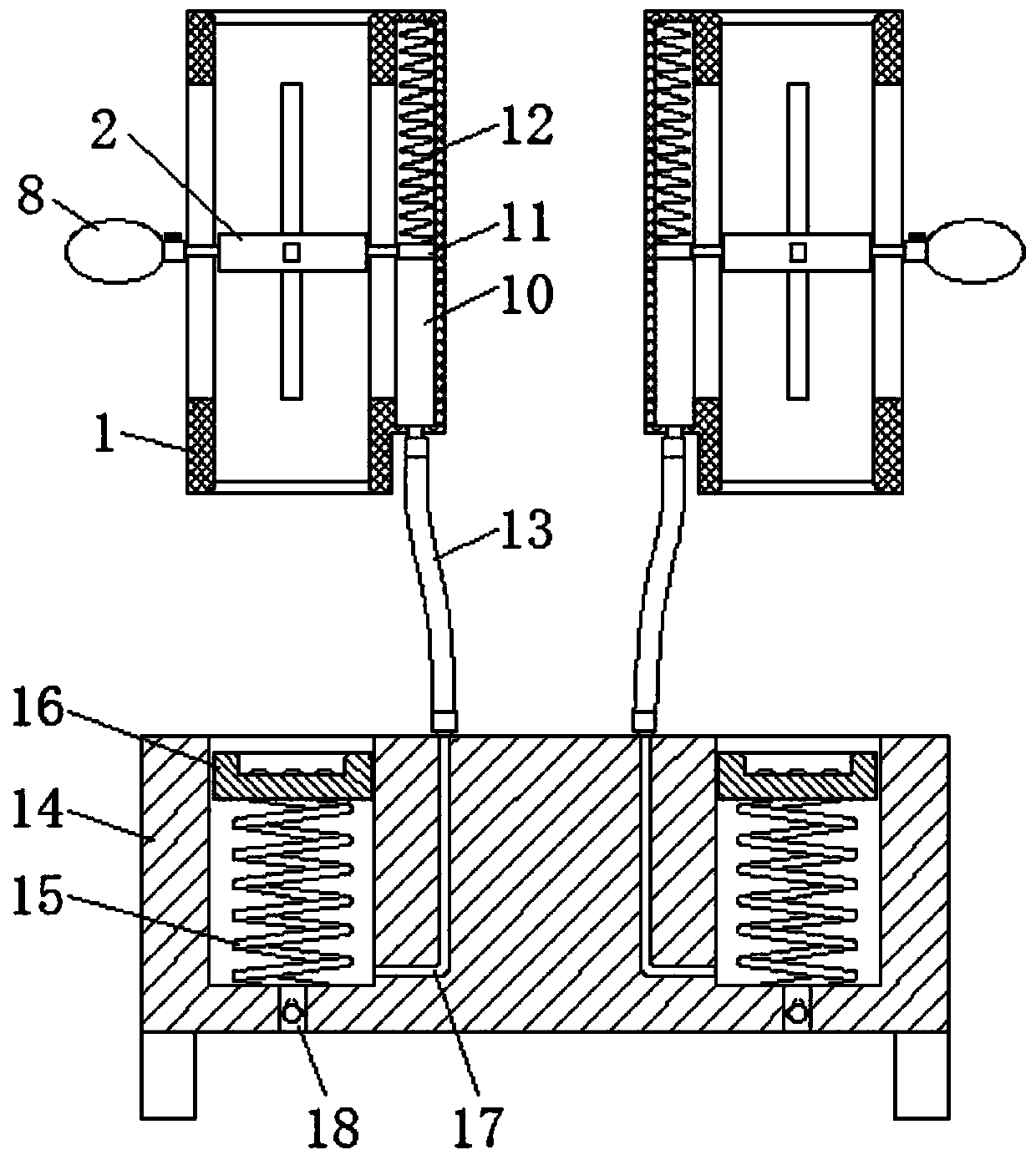 Portable pneumatic massager capable of resisting deep venous thrombosis of lower limbs