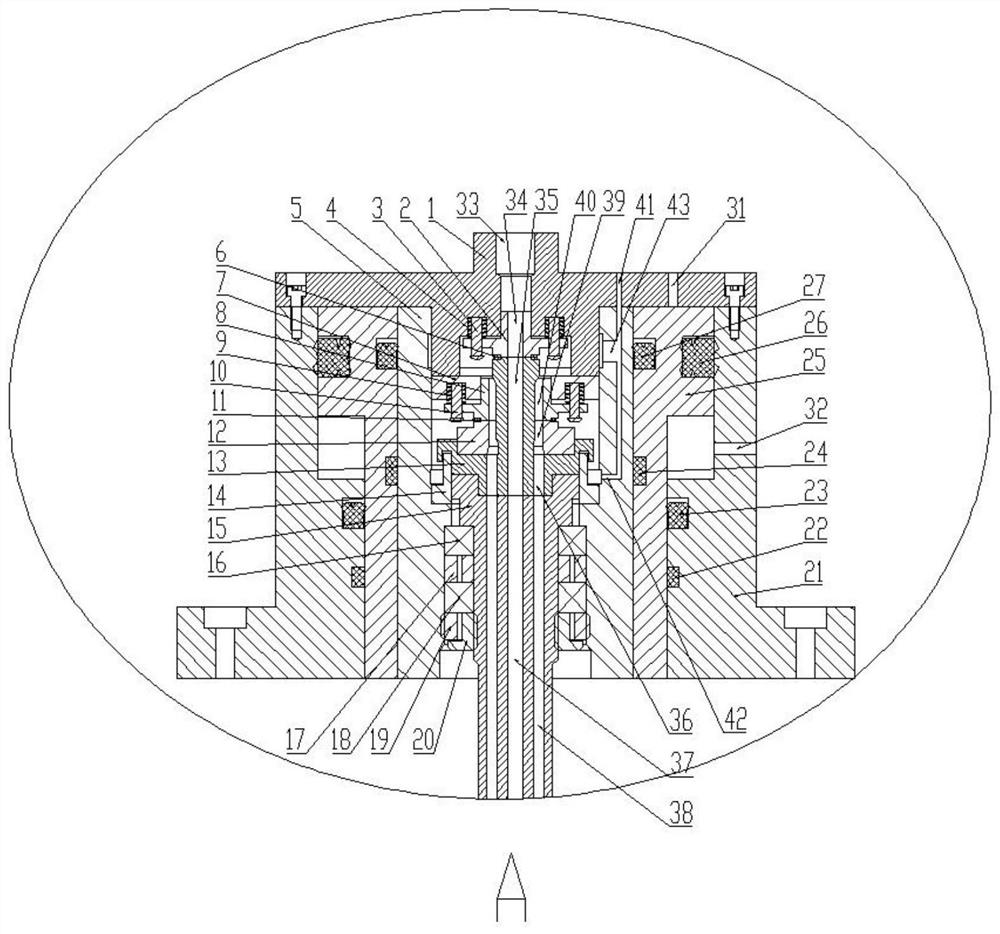 Electric spindle assembly with hydraulic cylinder and center cooling function