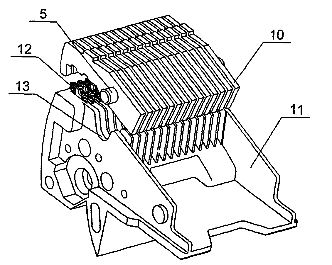 Contact assembling jig with rotatable connecting levers