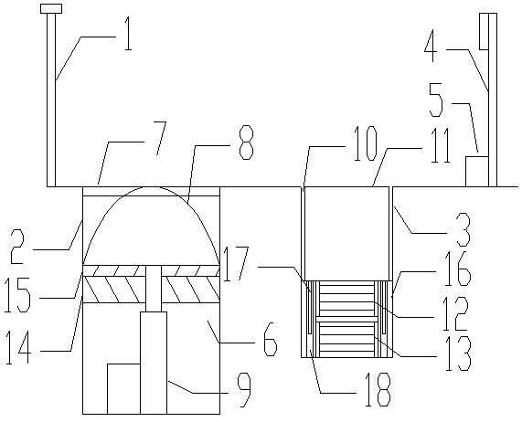 Intelligent road speed bump for traffic light crossing for speed reduction and blocking of vehicles