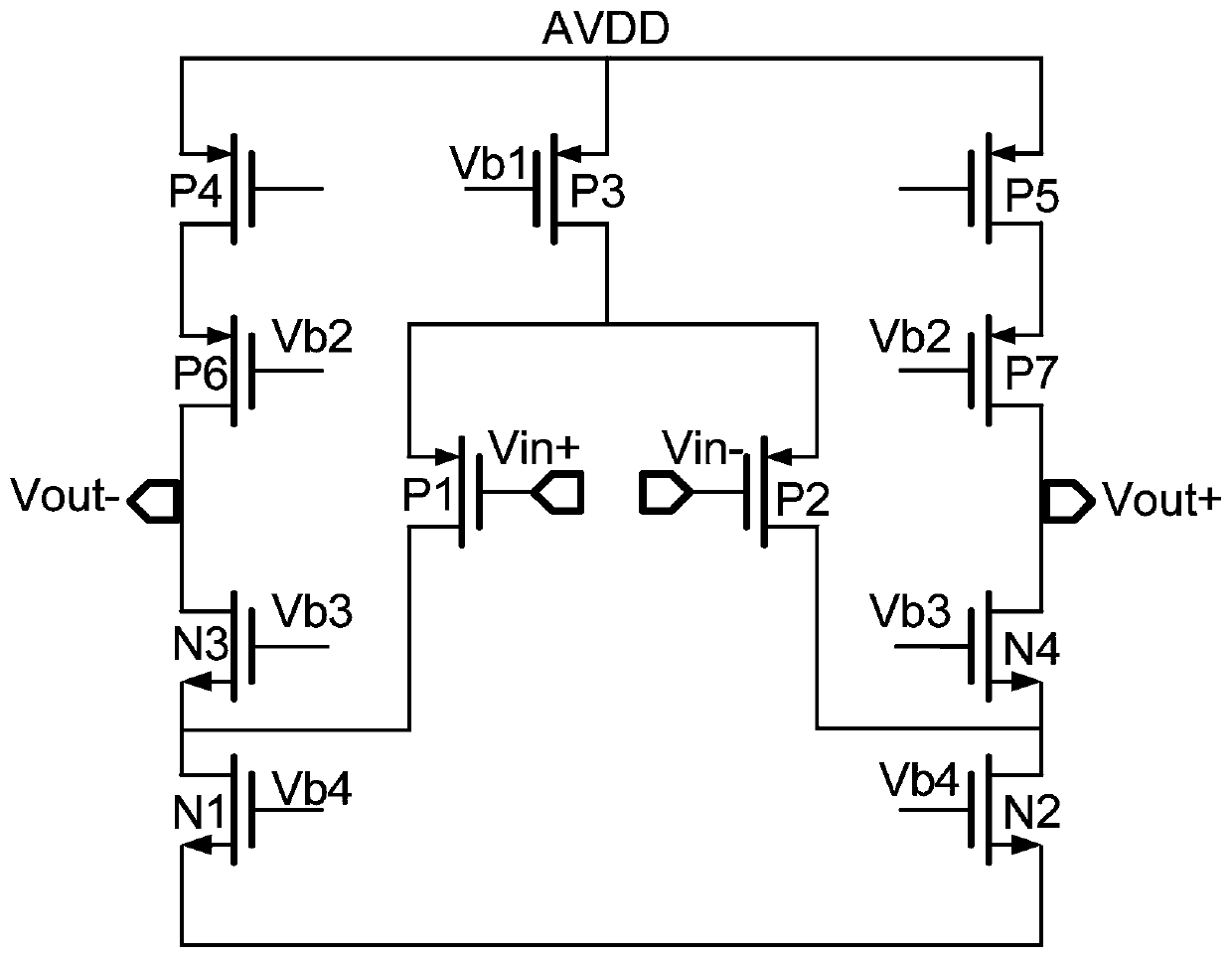 Low Power High Gain Circular Folded Cascode Amplifier