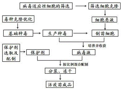 Method of avian infectious laryngotracheitis live vaccine using cell line