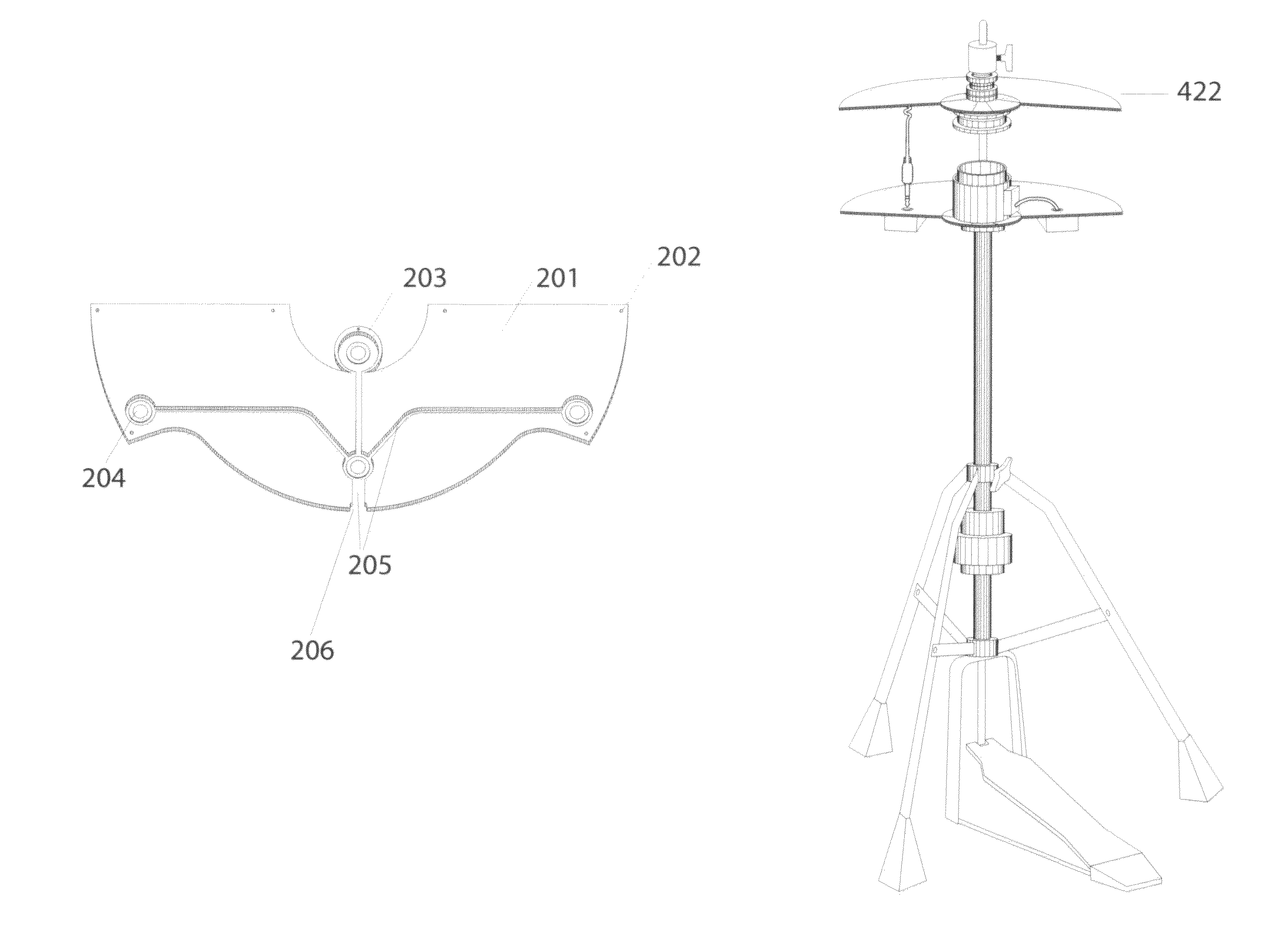 Electronic cymbal assembly with modular self-dampening triggering system