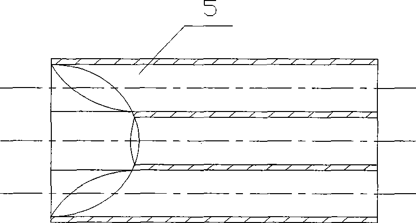 Large caliber acoustic velocity-variable supercharging heat-exchanging system