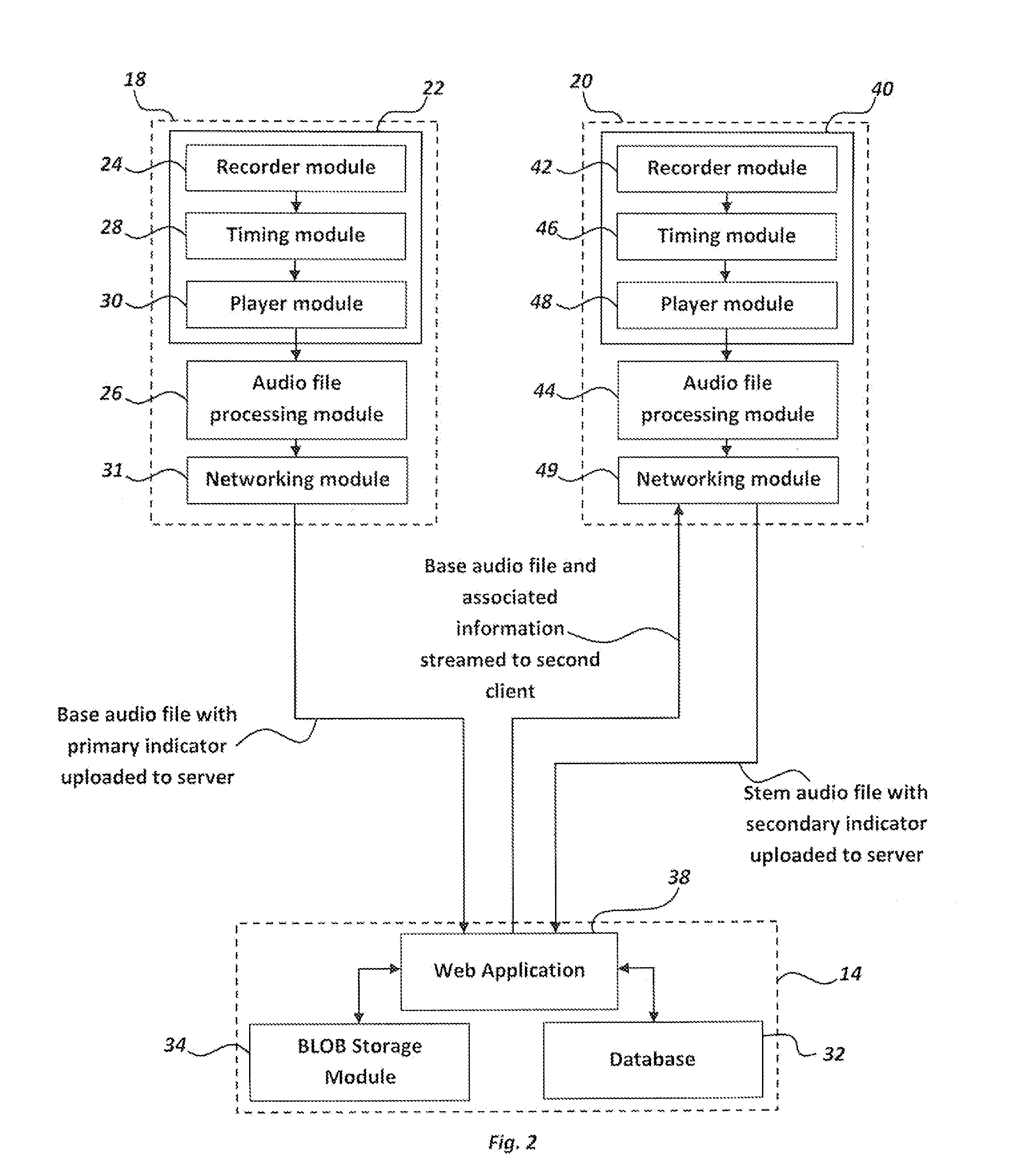 Cloud based audio recording system