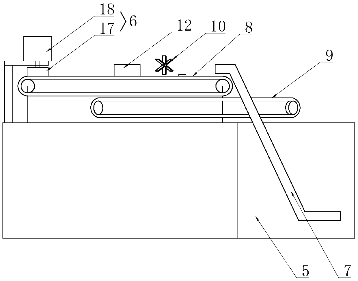 Conveying and guiding device for omnibearing rotary projection detection equipment