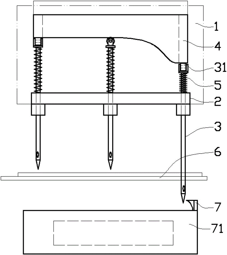 Single-shuttle multi-needle overlocking apparatus