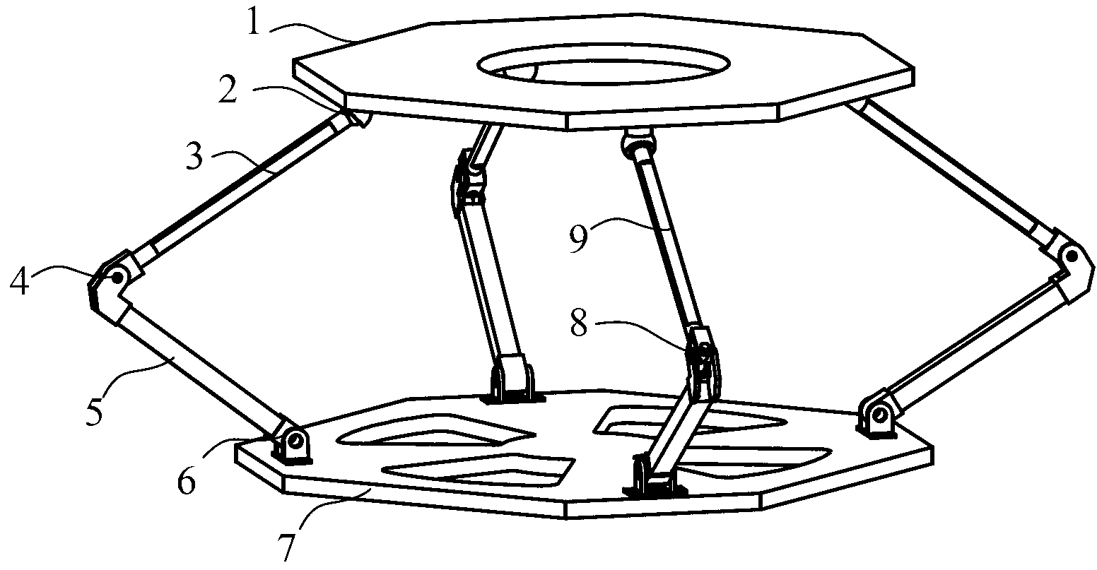 Folding type four-degree-of-freedom parallel connected stable platform