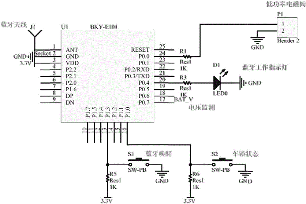 Low-power-consumption Bluetooth intelligent bicycle lock and public bicycle system adopting bicycle lock under Internet of things technology based on time-space safety