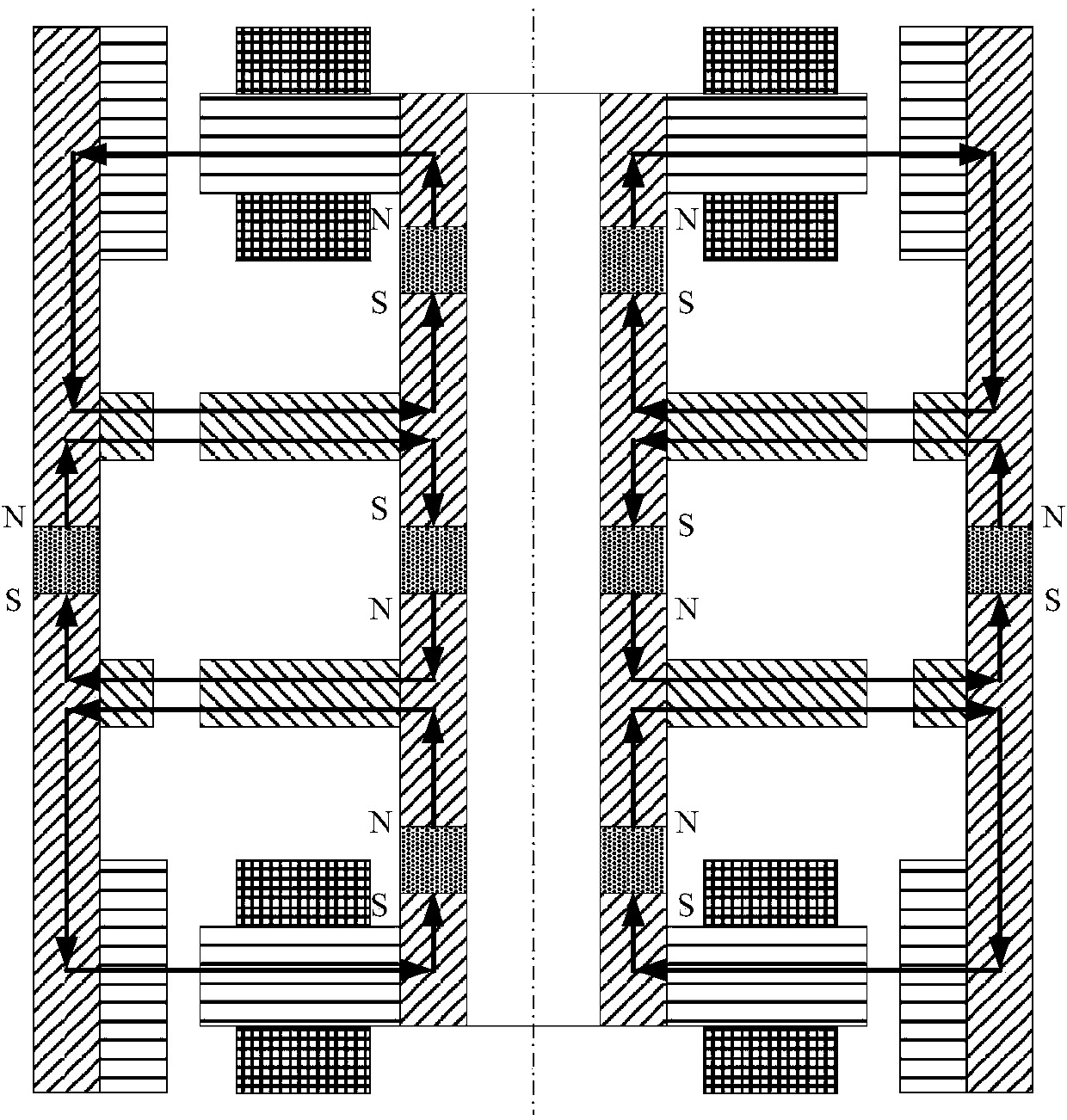 Four-degrees-of-freedom magnetic suspension flywheel