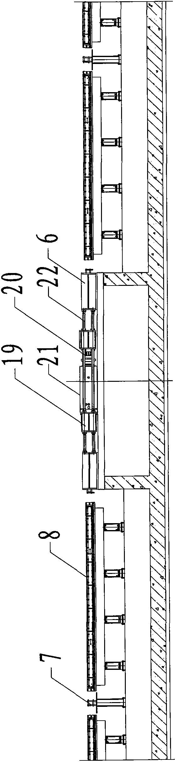 Long surface pedestal production line for two-way pre-tensioned pre-stressed concrete track slab