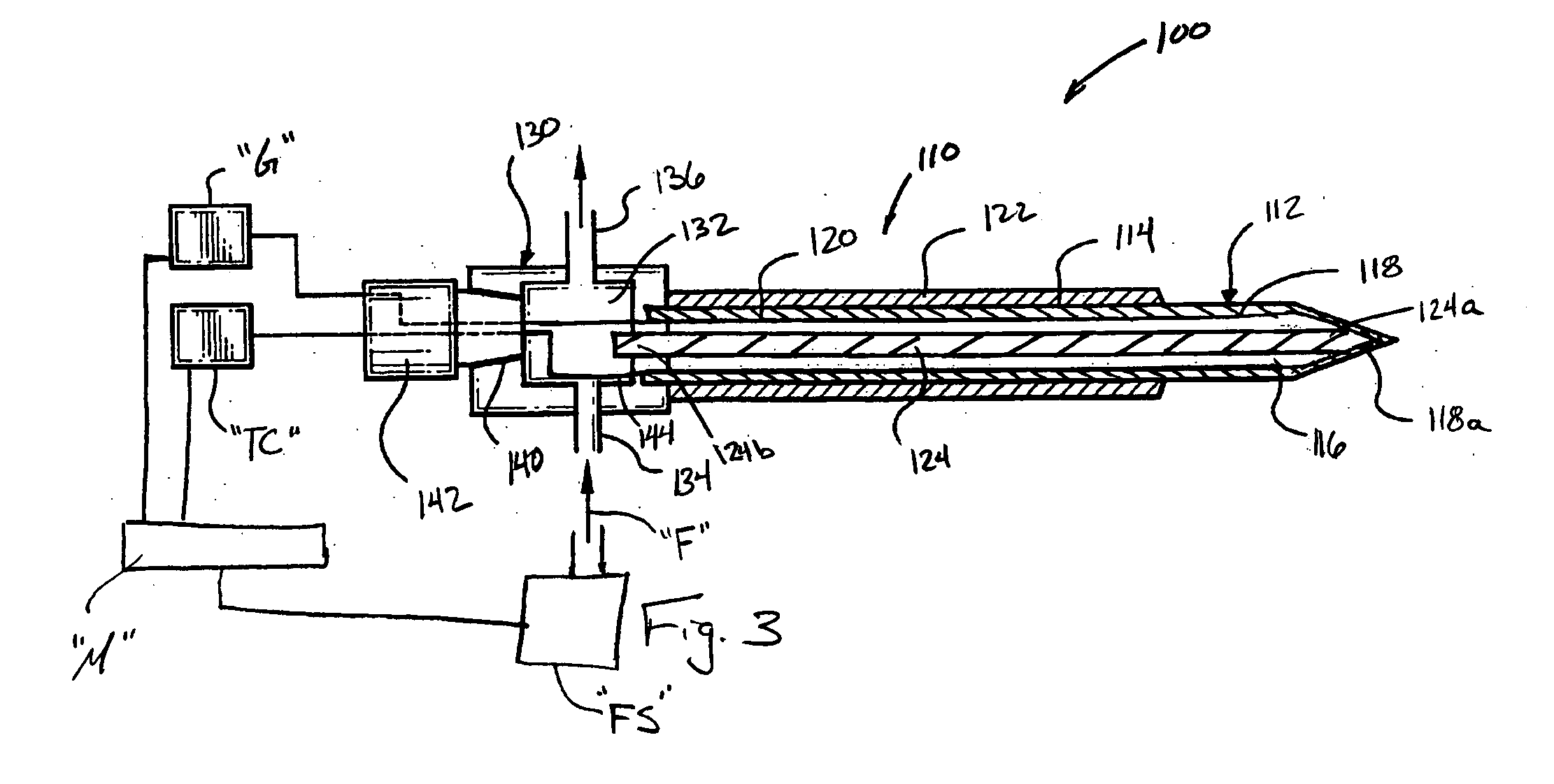 Cooled RF ablation needle